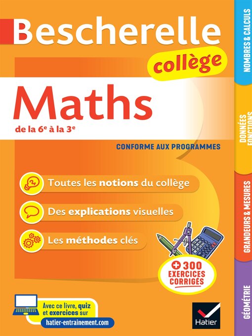 Cover image for Bescherelle collège--Maths (6e, 5e, 4e, 3e)